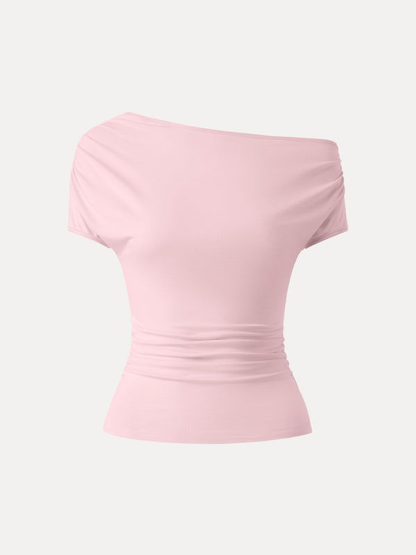 Cooling Asymmetrical Short Sleeve Stretchy Tee