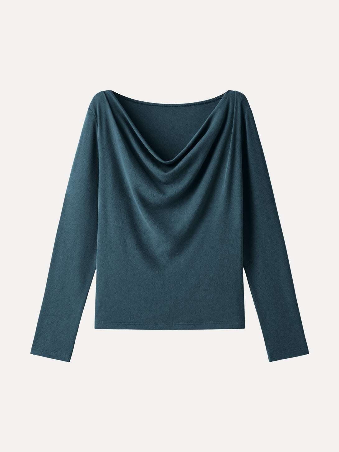 Effortless Cowl Neck Long Sleeve Top Forest Night XS