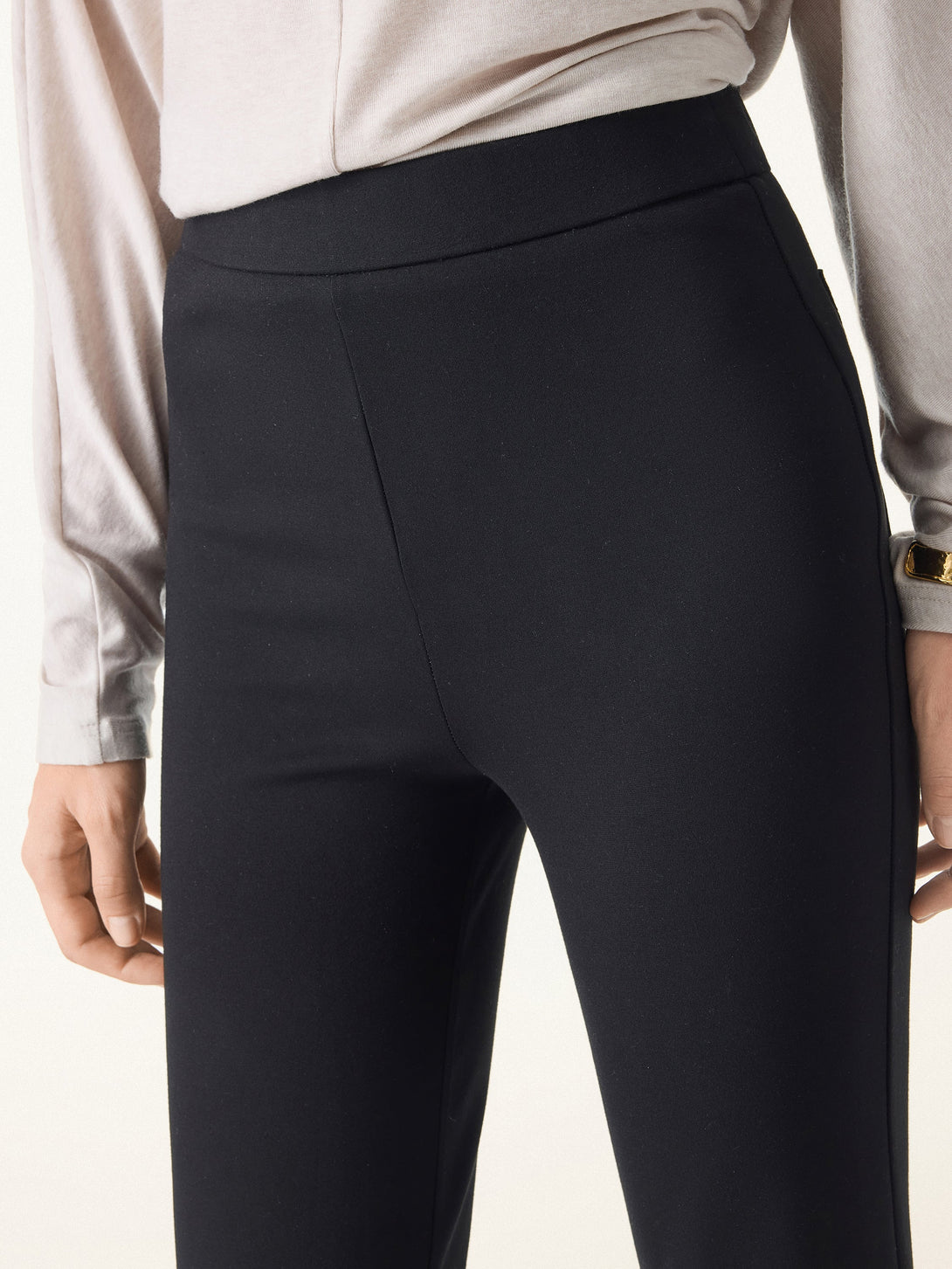 Slimming Ponte High Rise Pull-on Flared Pants
