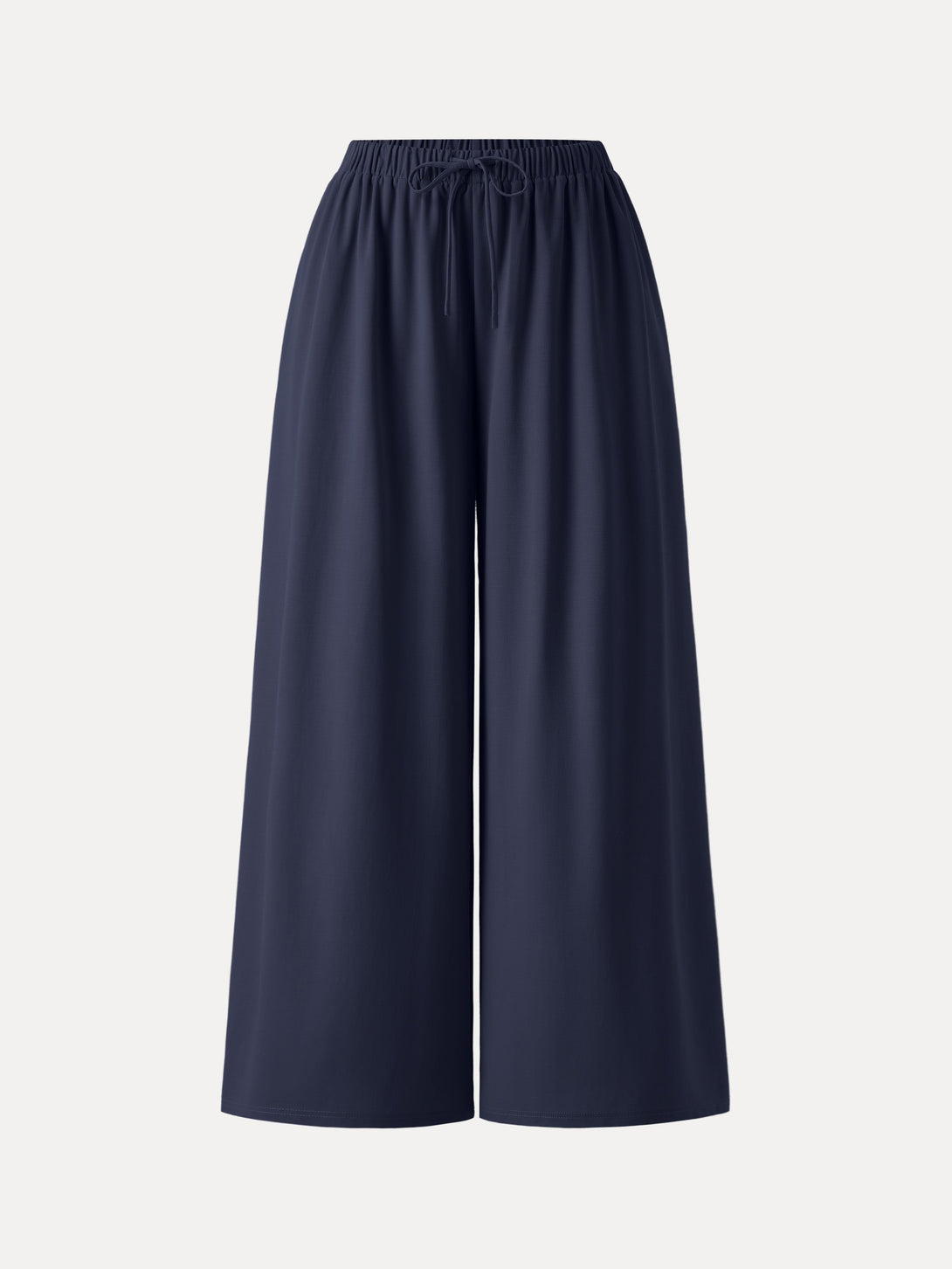 Stretch Ponte Mid Rise Palazzo Pants with Pockets Petite Black Navy
