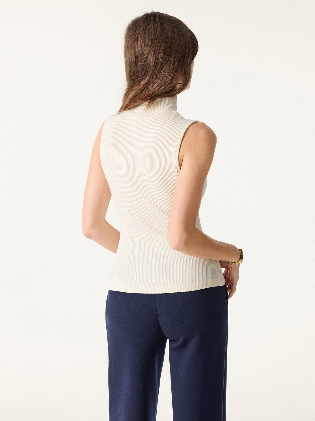 Textured Rib Mockneck Sleeveless Brami