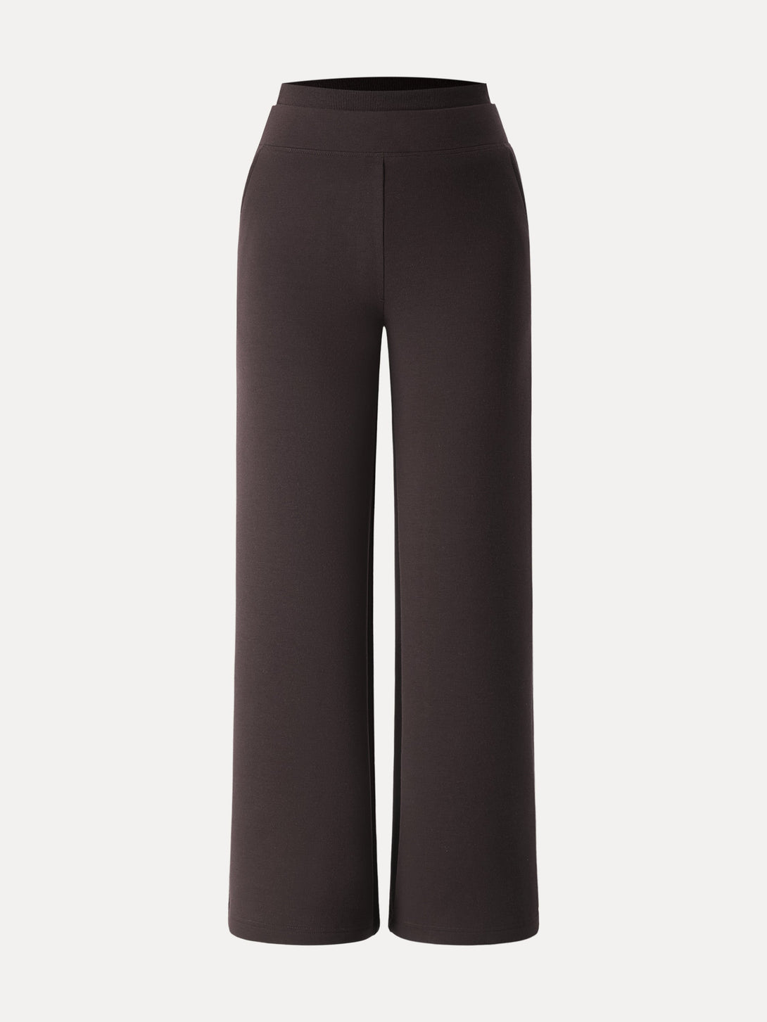 Double Waistband Straight Leg Pants with Pockets