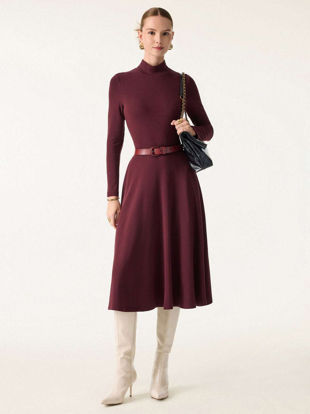 ProWarm Mockneck Midi Brami Dress with Pockets