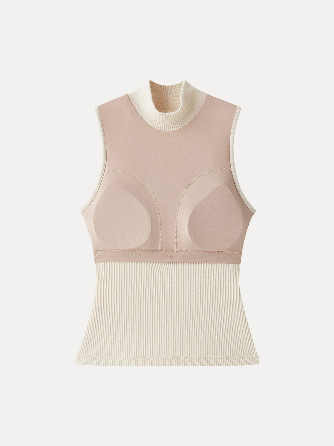 Textured Rib Mockneck Sleeveless Brami