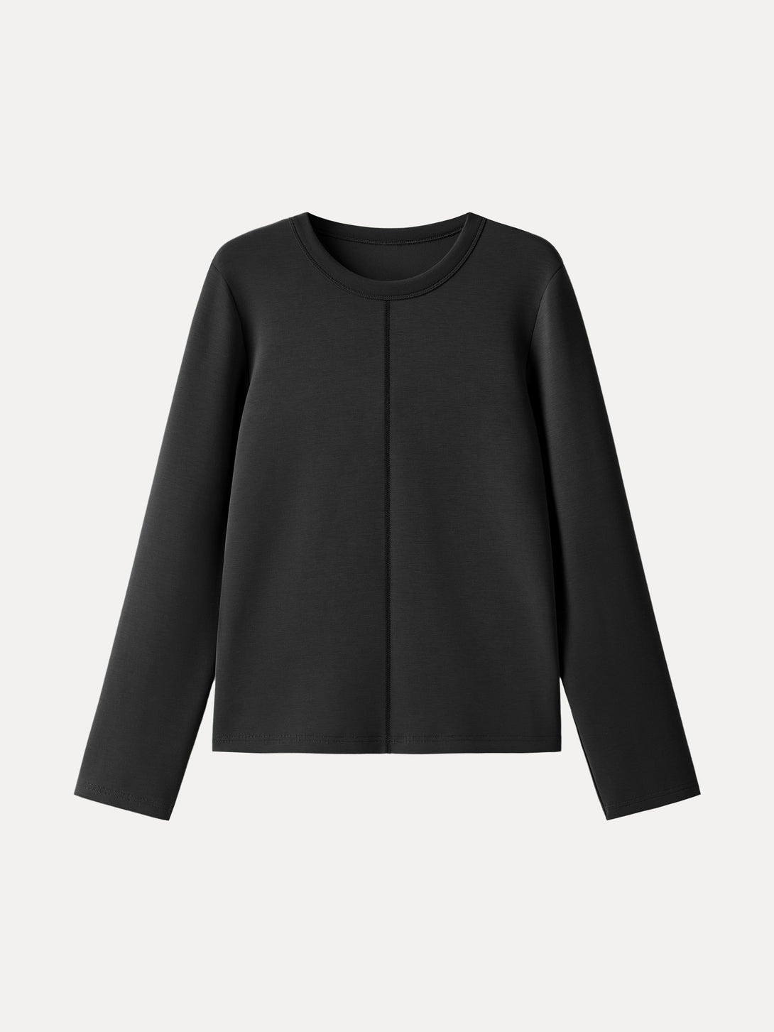 Essential Crew Neck Long Sleeve Pullover Shirt Black XS
