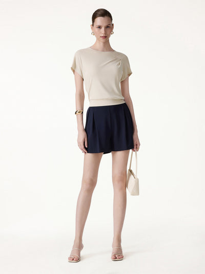 OGLmove Sandwashed Relaxed Round Neck Cap Sleeve Tee