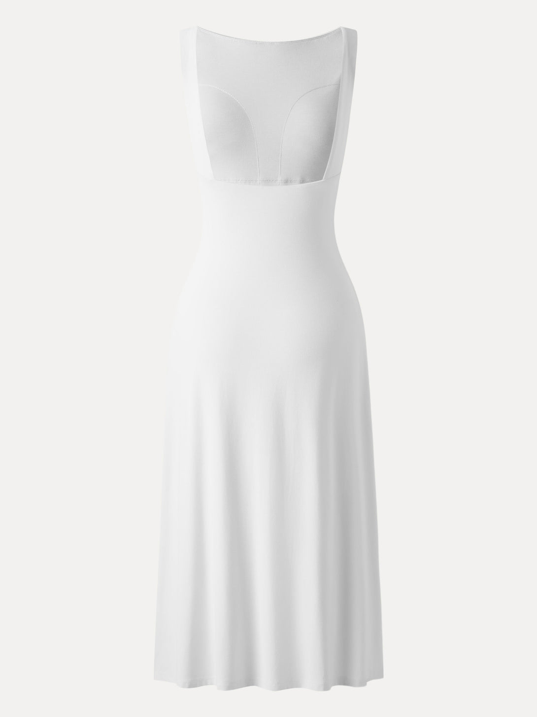 Classy Boatneck Open Back Bandless Midi Brami Dress