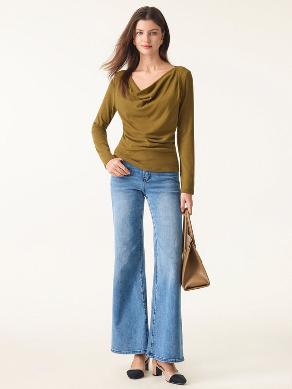 Effortless Cowl Neck Long Sleeve Top