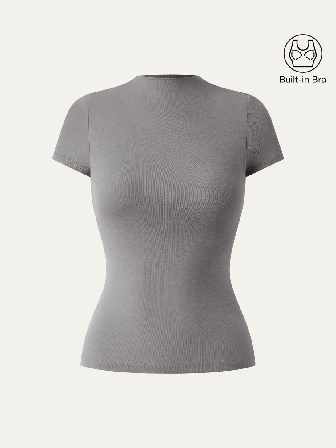 Mockneck Short Sleeve New Airy Brami Evening Grey XS