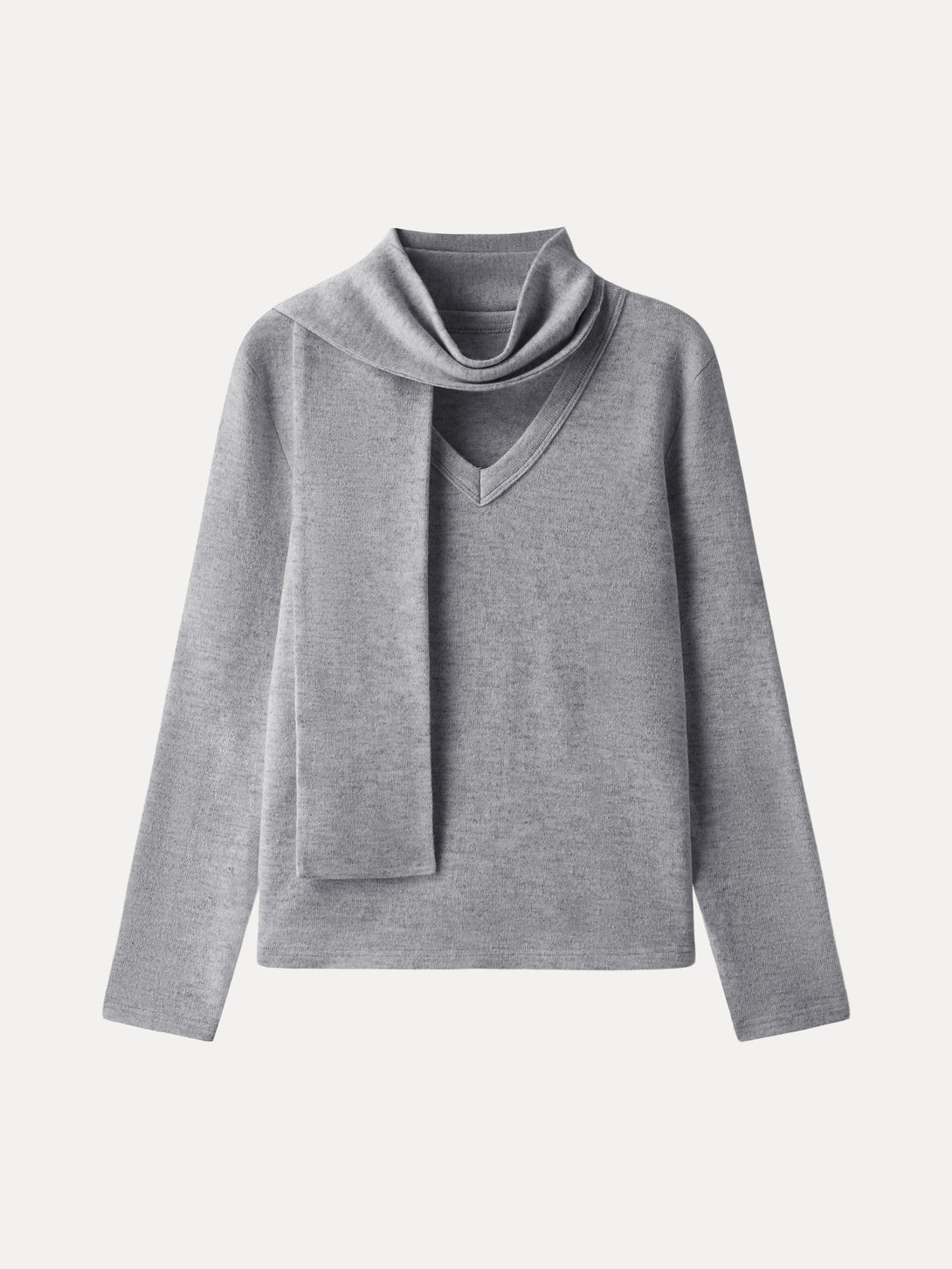 Relaxed Fit V-Neck Top with Scarf