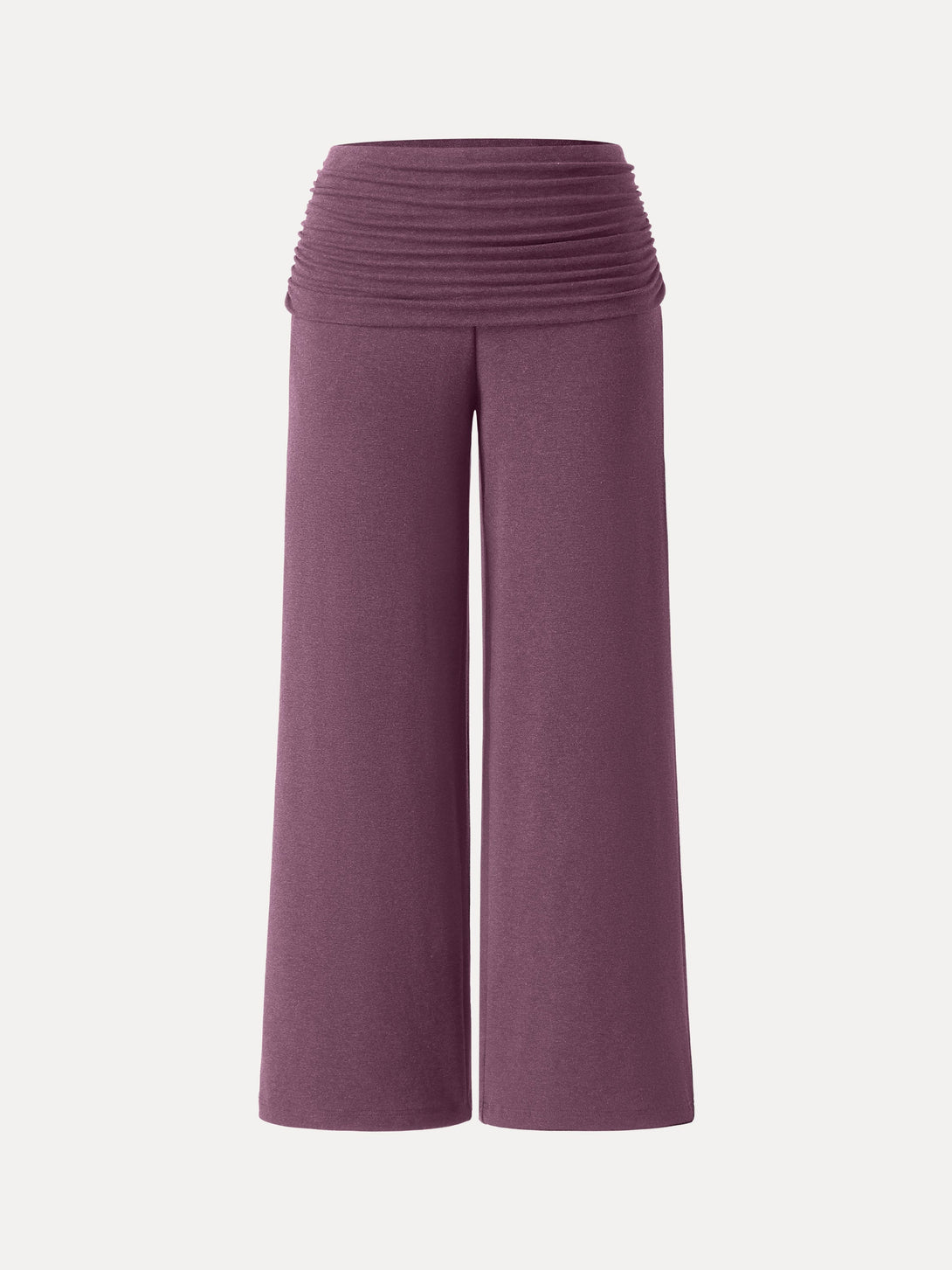 Non-Itchy Wool Blend Drapey Wide Leg Pull-on Pants with Pockets Rose Plum XS