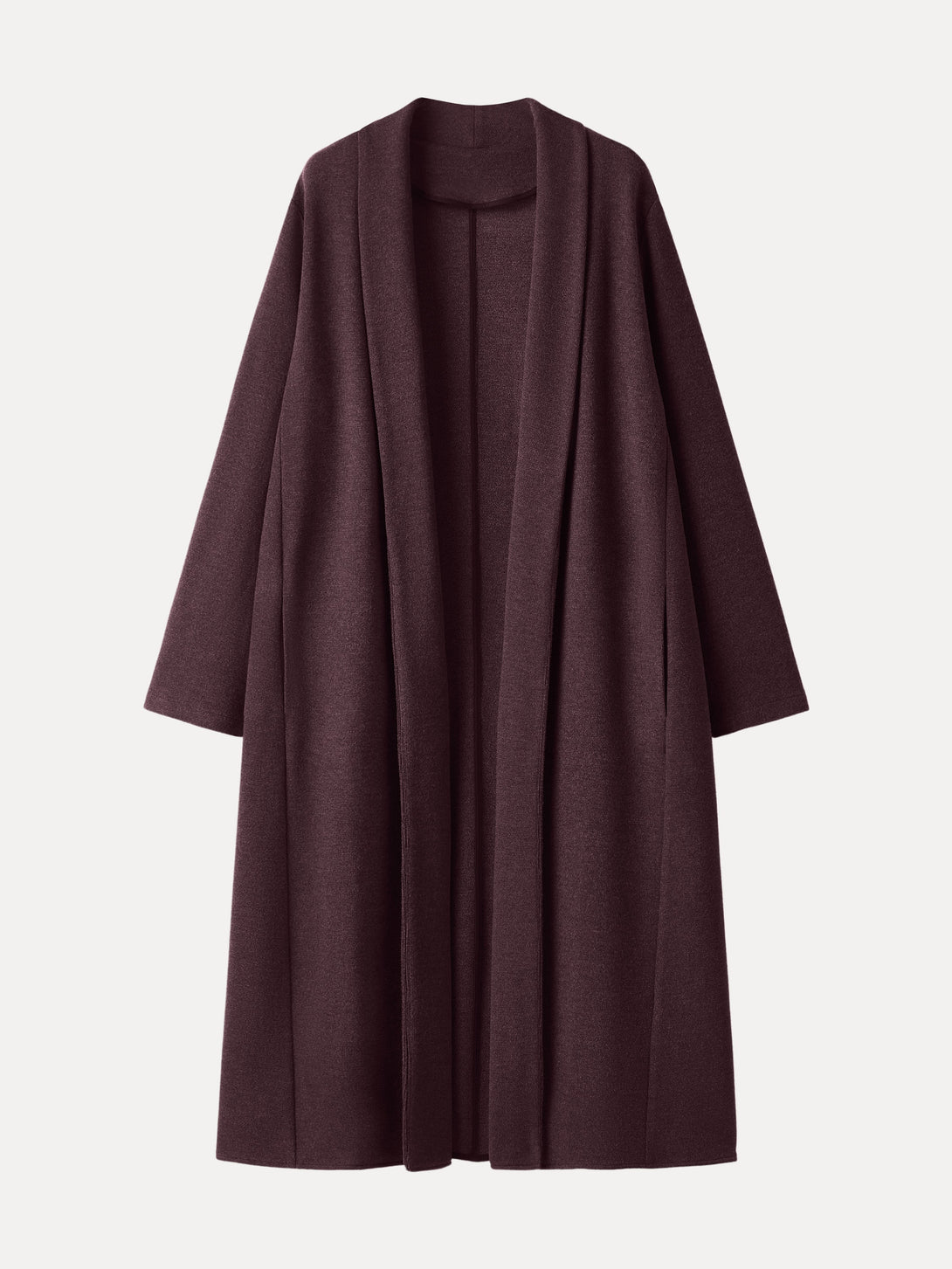 Shawl Collar Long Cardigan with Pockets Ruby Berry XS