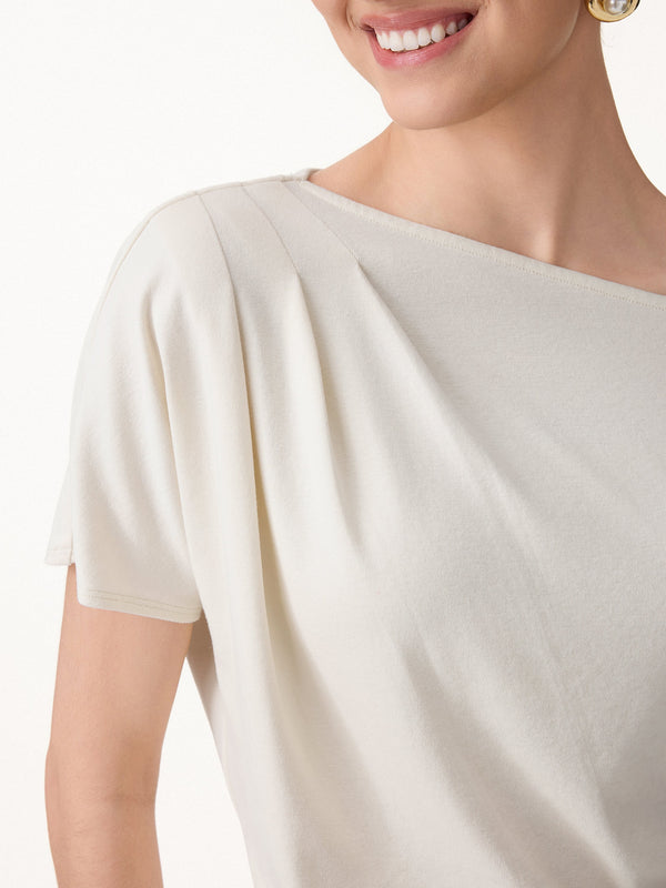OGLmove Cotton-Lyocell Effortless Asymmetrical Tucked Tee