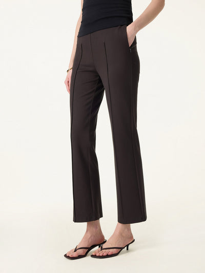 Wrinkle-Resistant High Rise Cropped Flare Leg Travel Pants