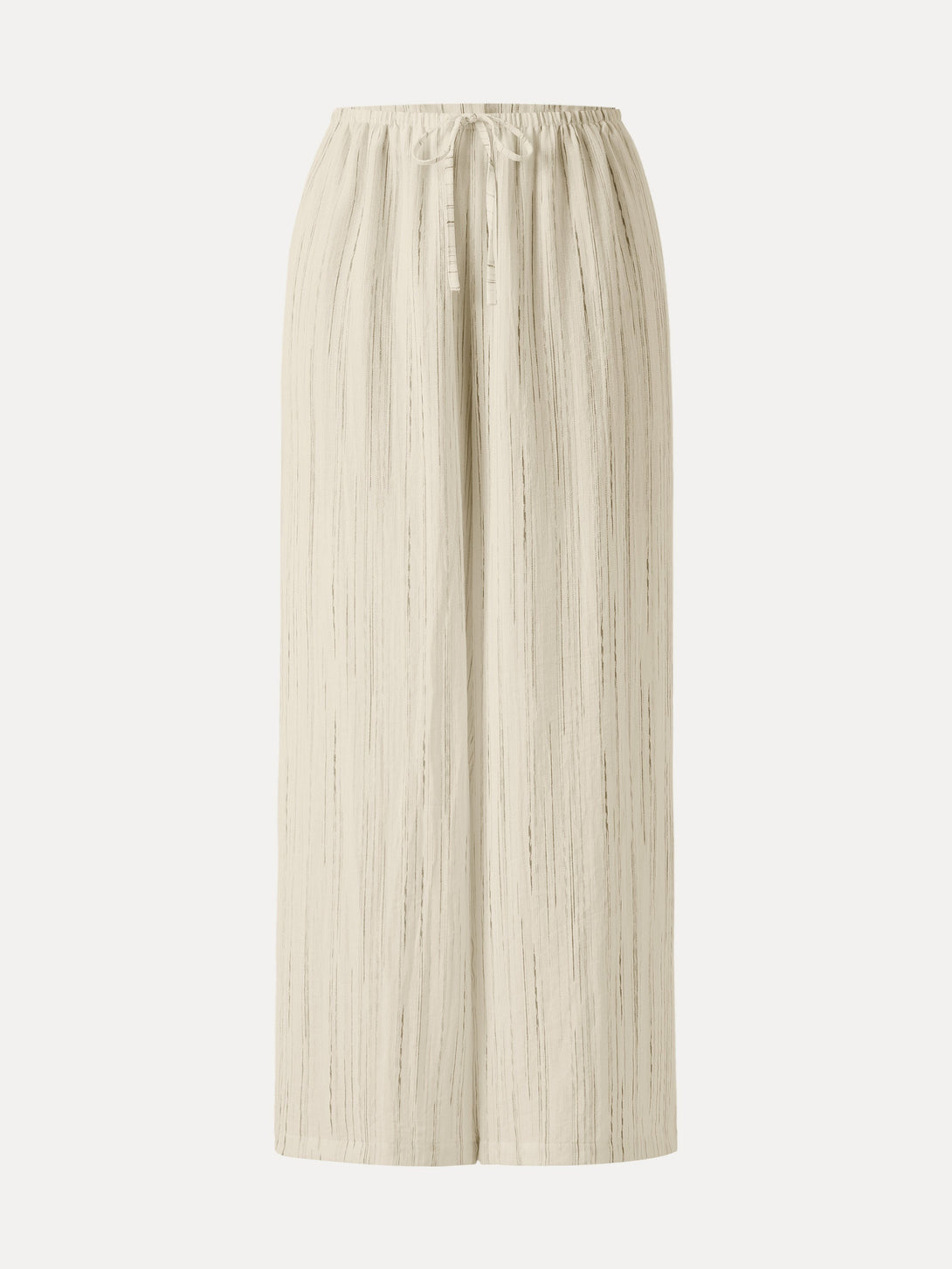 Summer Classic Striped Wide Leg Pants with Pockets Sweet Ivory Stripe XS