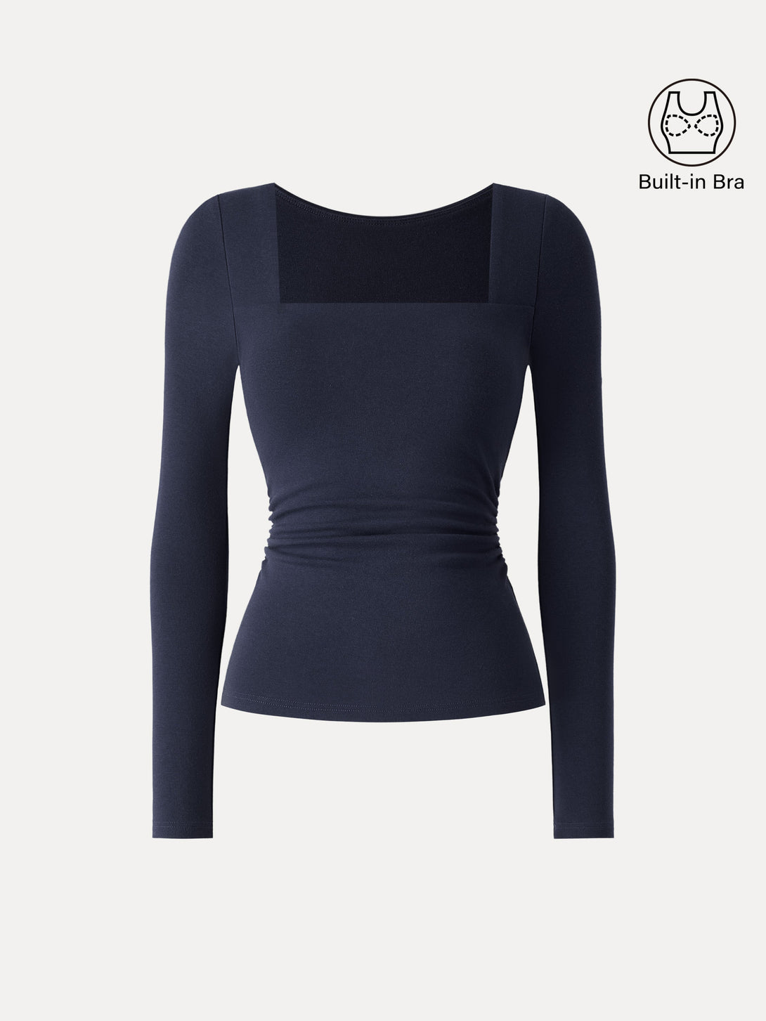 ProWarm Square Neck Side Ruched Brami Midnight Navy XS