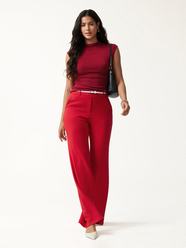 OGLmove Lyocell-Wool Mock Neck Sleeveless Top
