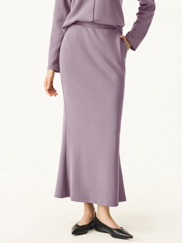 Wrinkle-Resistant Spacer Maxi Pull-on Skirt Millennial Pink XS