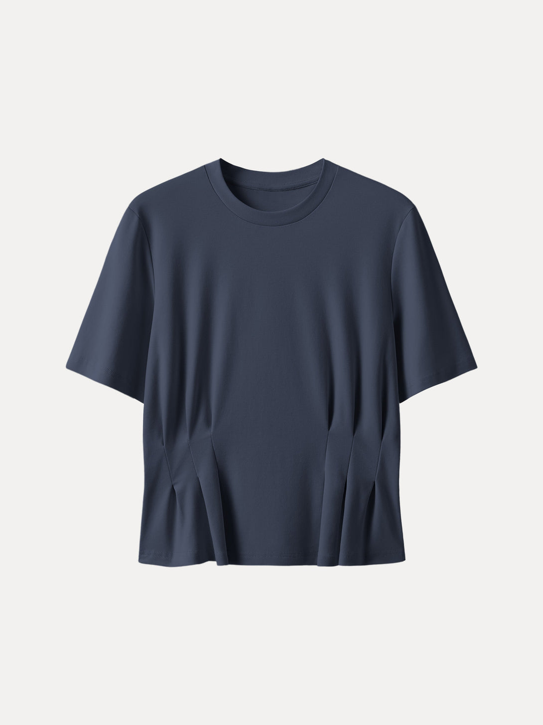 Crewneck Short Sleeve Cinched Waist Tee Yankees Blue XS