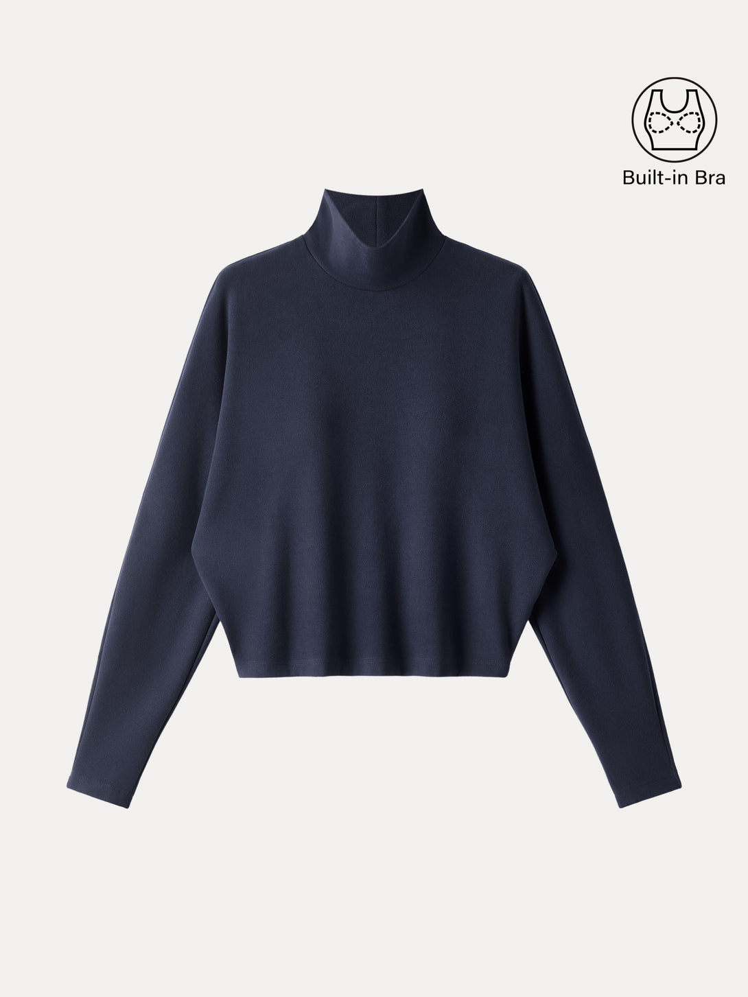 Cozy Warm Mockneck Batwing Sleeve Brami Universe Navy XS