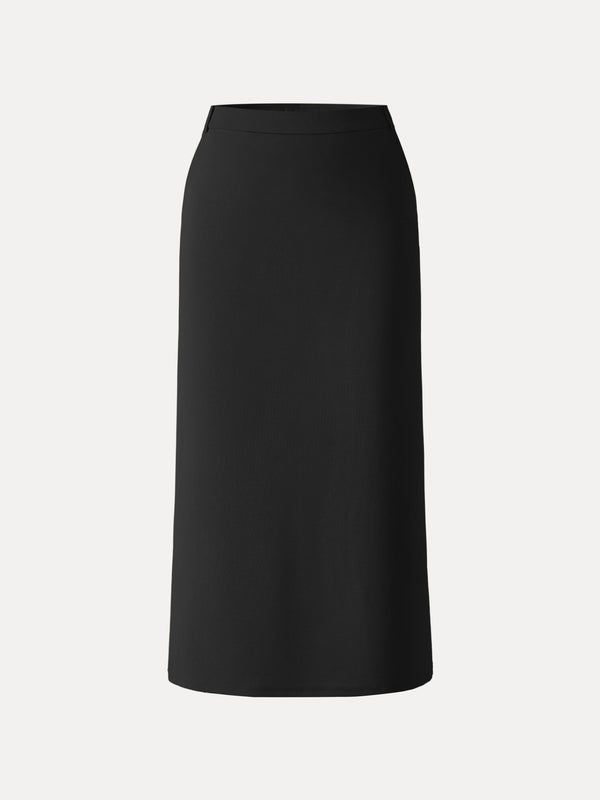 Stretch Lyocell Blend The 90s Midi Skirt with Pockets Black XS