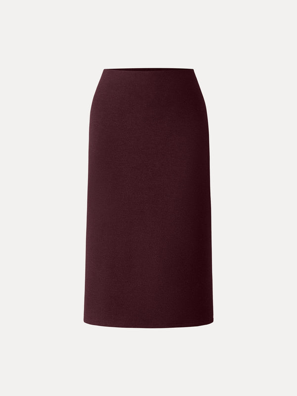 Slimming A-line Pull-on Midi Skirt