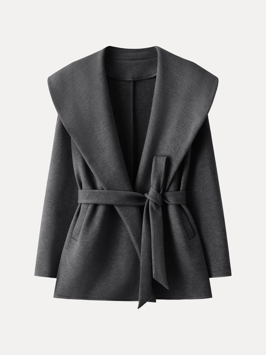 Belted Shawl Collar Robe Jacket with Pockets