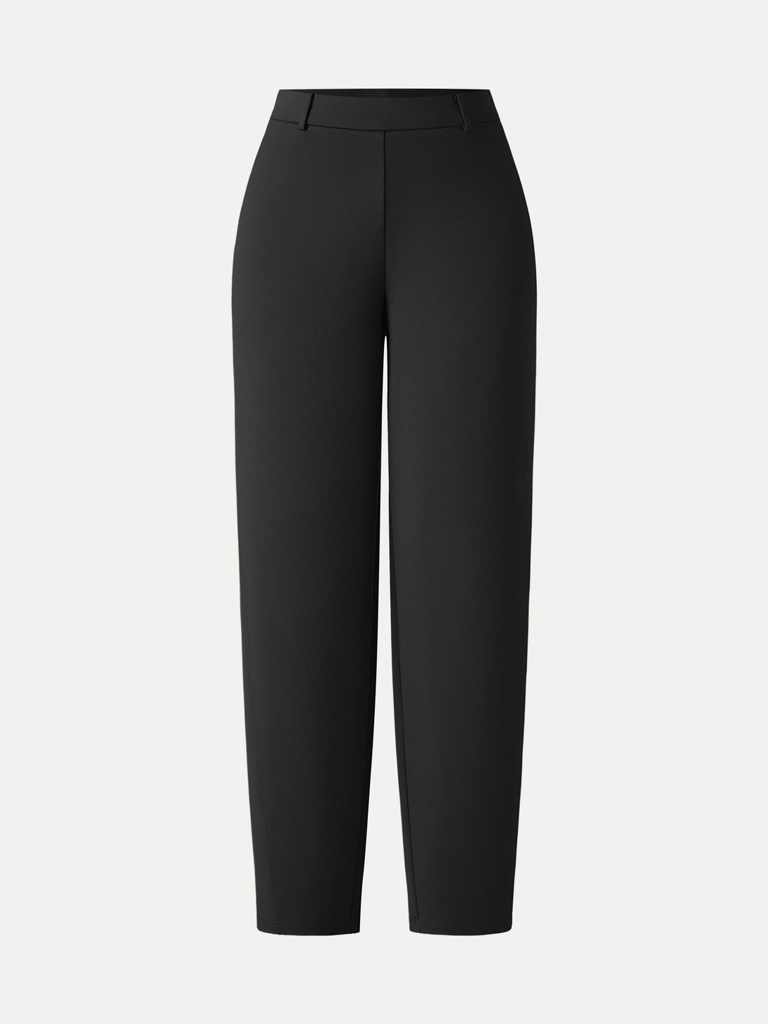 Mid Rise Barrel Leg Pull-on Pants with Pockets Regular Black