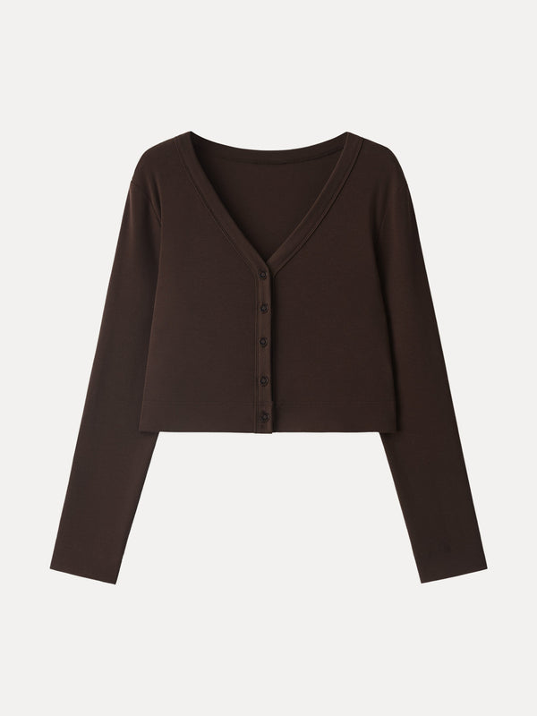 Non-Itch Lyocell Wool Relaxed Cardigan