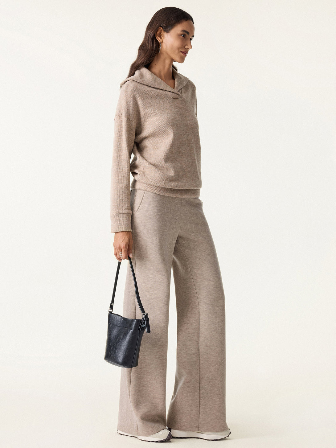 Double Waistband Straight Leg Pants with Pockets