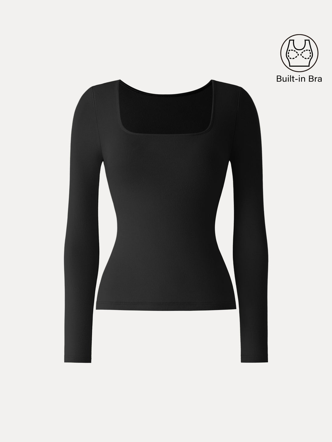 ProWarm Square Neck Long Sleeve Brami Black XS