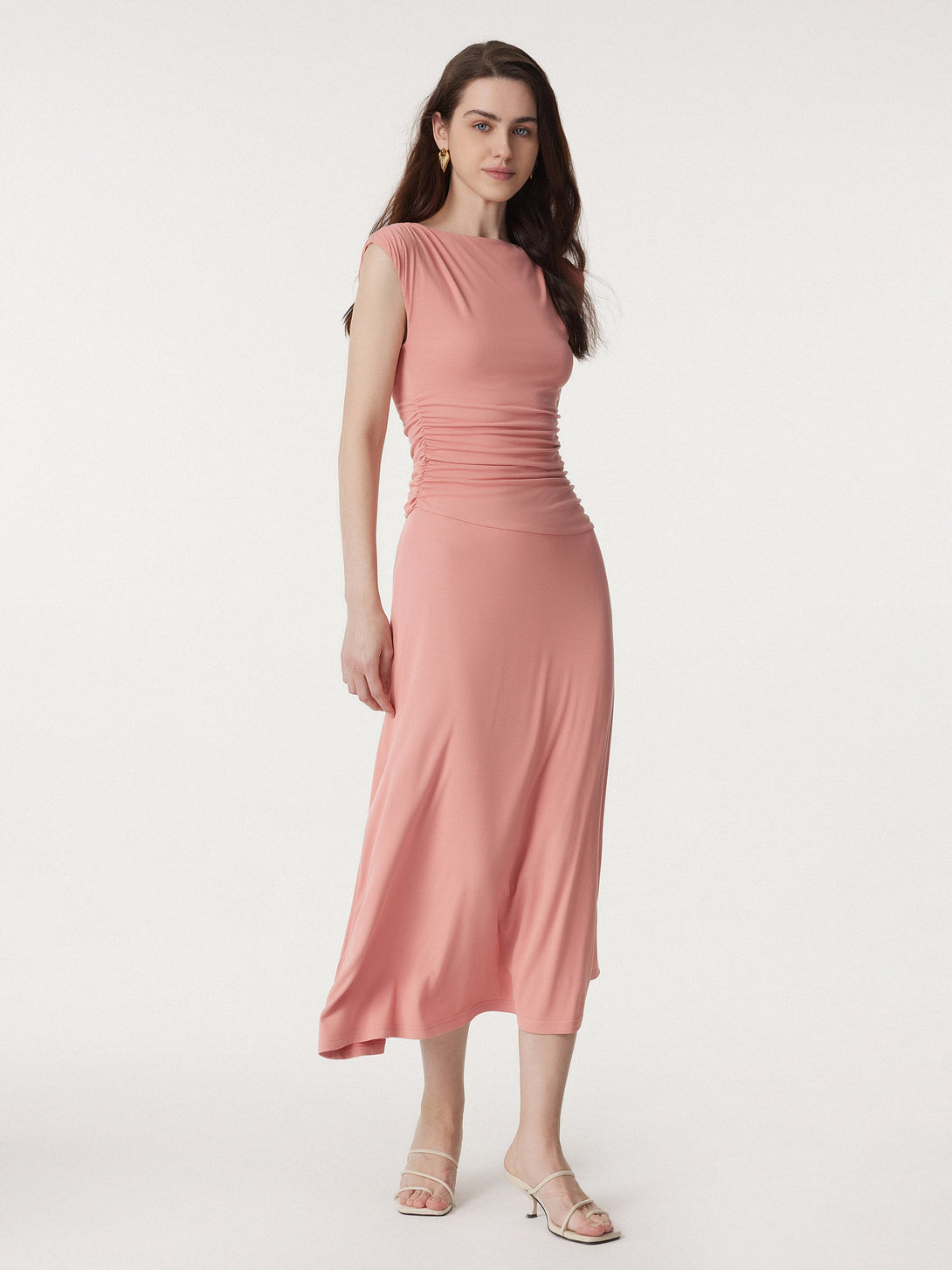 Breezy Cooling Side Ruched Maxi Dress