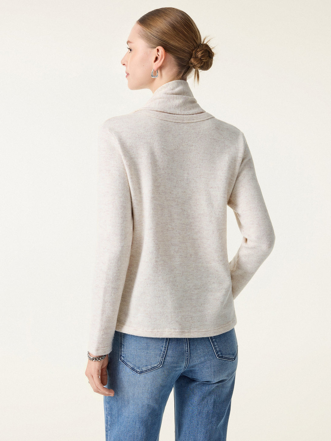 Relaxed Fit V-Neck Top with Scarf