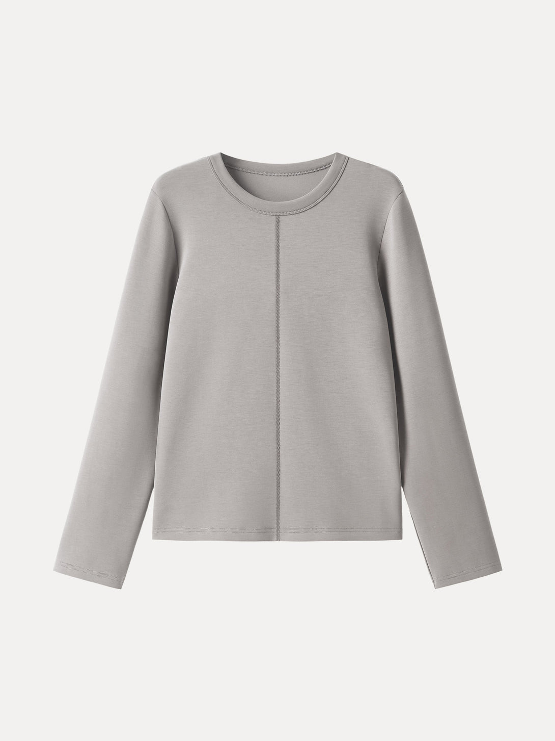 Essential Crew Neck Long Sleeve Pullover Shirt Grey Steel XS