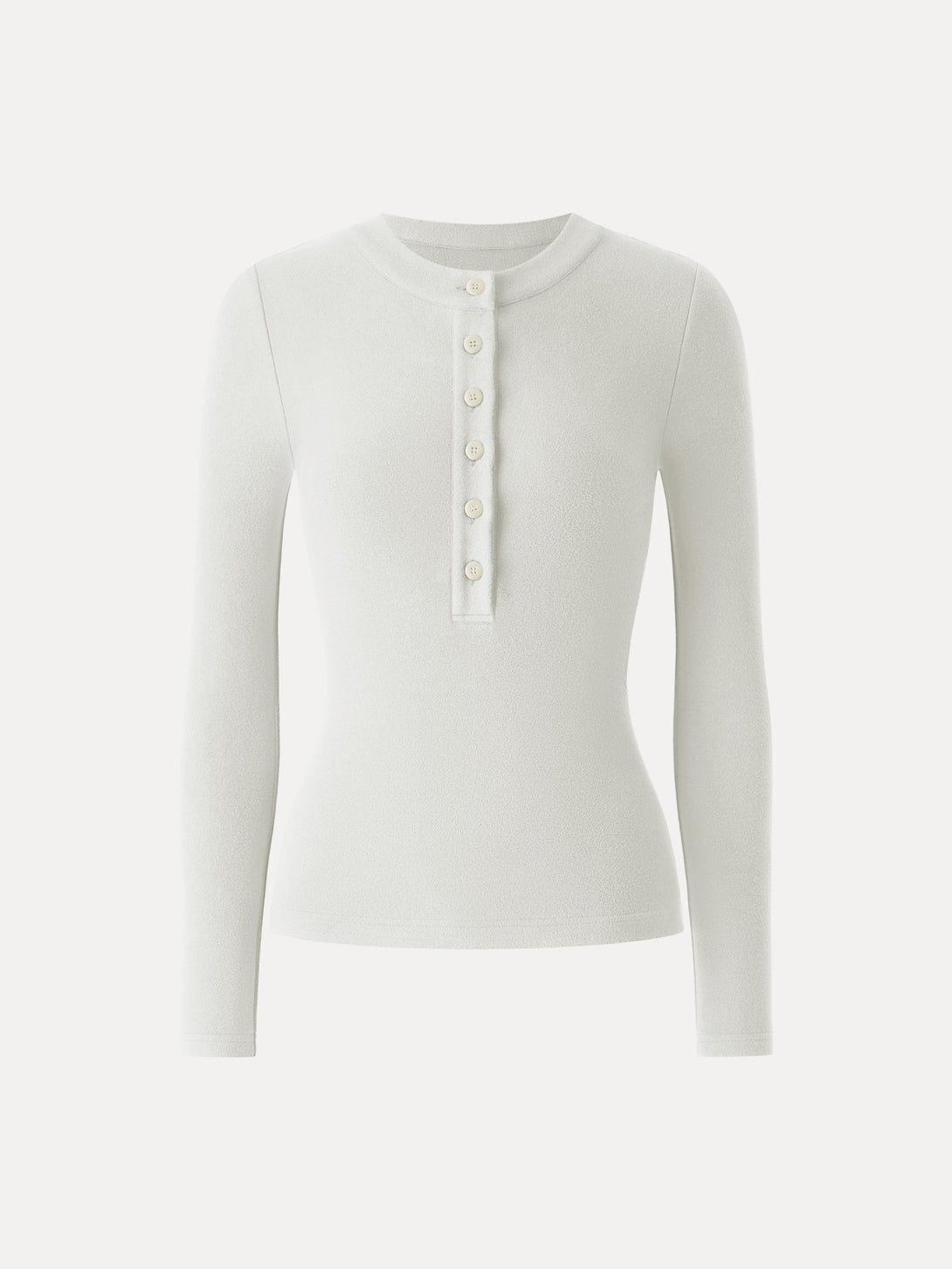 MaxWarm Henley Long Sleeve Top Milk Cream XS