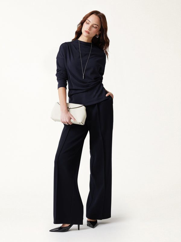 OGLmove ProWarm Mock Neck Long Sleeve Tucked Ruched Top