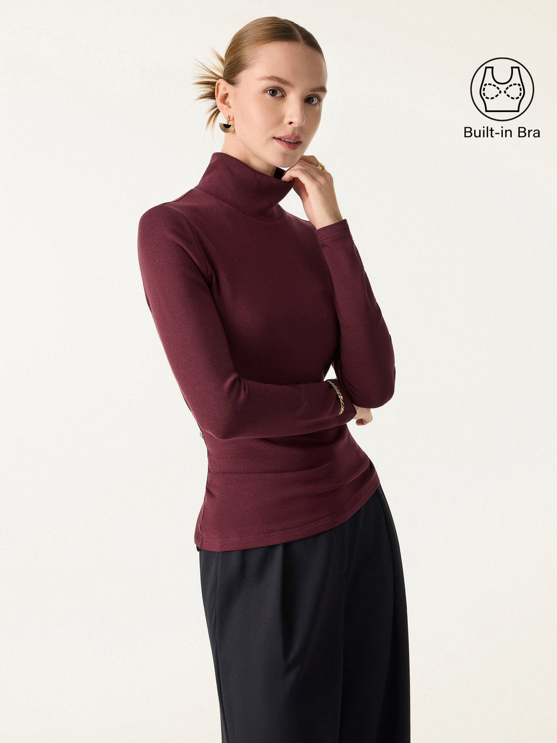 ProWarm Turtleneck Long Sleeve Brami Ruby XS