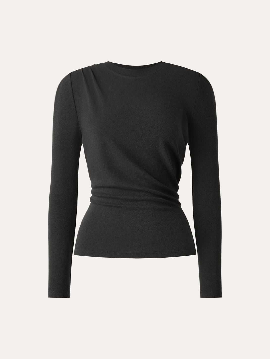 Light Warm Crewneck Tucked Top Black XS