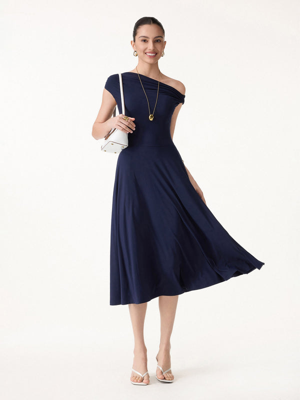 OGLmove SkinKiss Multi-Wear Midi Bra Dress with Pockets Midnight Navy XS
