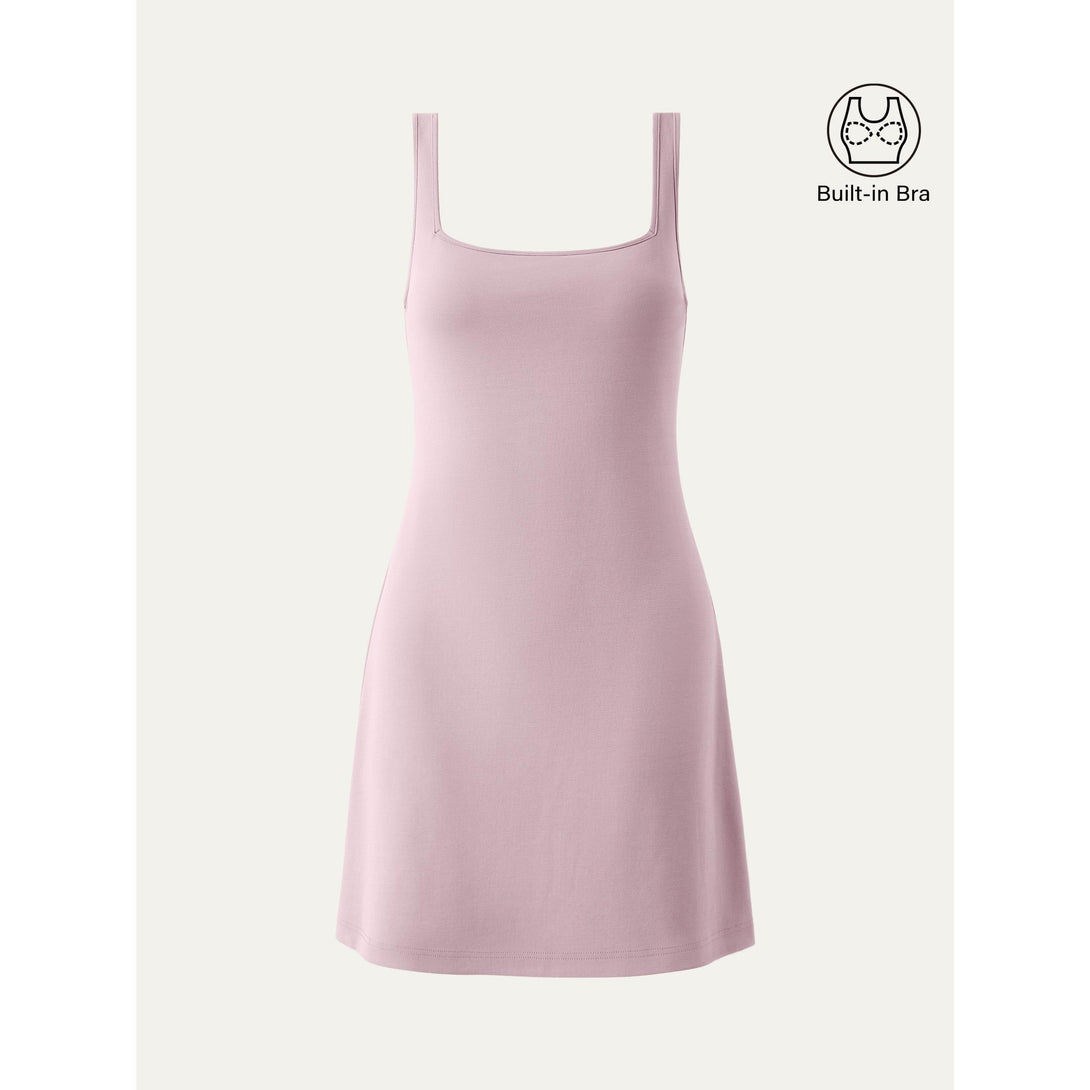 Everyday Square Neck New Airy Brami Dress Blush Pink S
