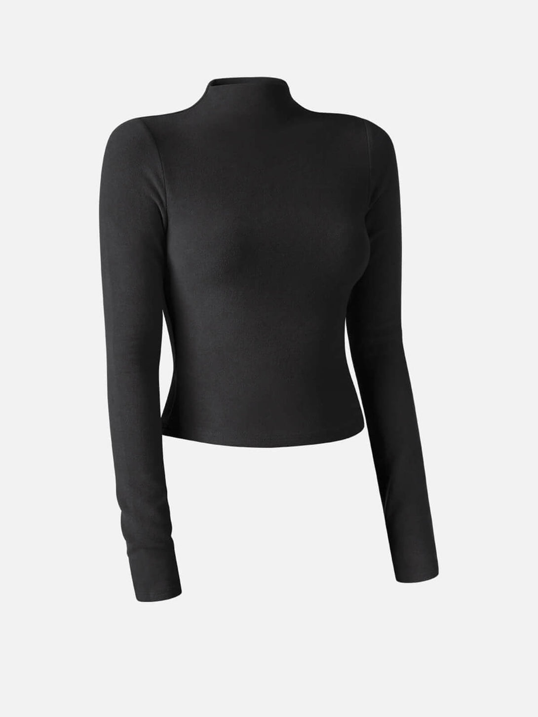 Mock Neck Crop Top & Mermaid Maxi Skirt & Scarf Jacket Top Black